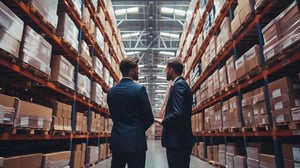 2 Men Standing in a 3PL warehouse 